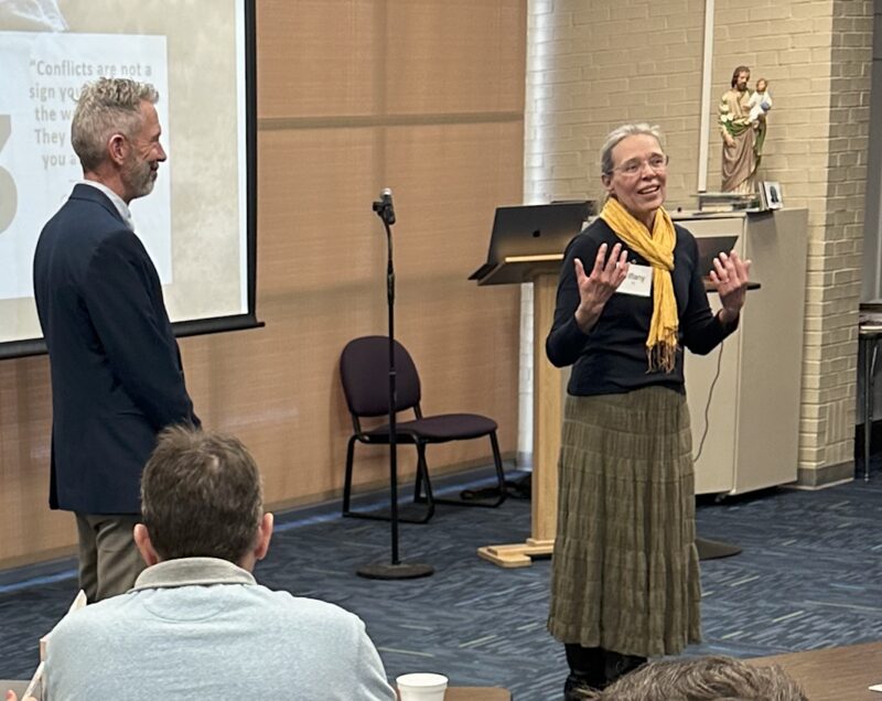 Bill and Tiffany teaching a parish team